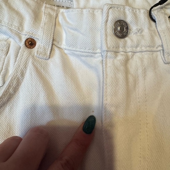 nwt Zara white mid rise full length wide leg jeans **run small - Picture 4 of 12